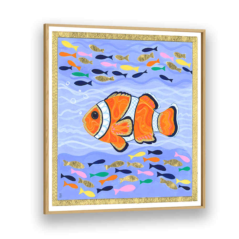 ORANGE CLOWN FISH , BEACH PAINTINGS
