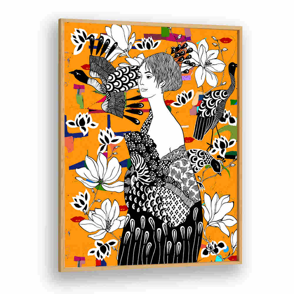 DAME MIT FÄCHER , PORTRAITS & FIGURATIVE ILLUSTRATIONS
