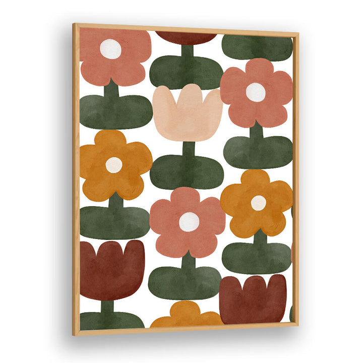 RETRO FLORAL GRID , KIDS ROOM PAINTINGS