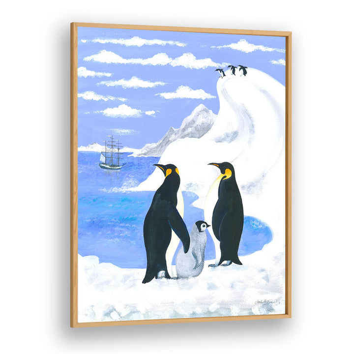 PENGUINS AND FAMILY , ANIMAL PAINTINGS