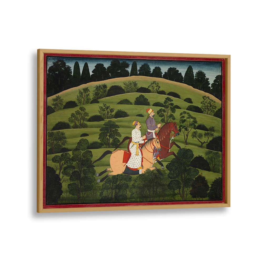 RIDERS THROUGH THE VERDANT HILLS , INDIAN ART PAINTINGS