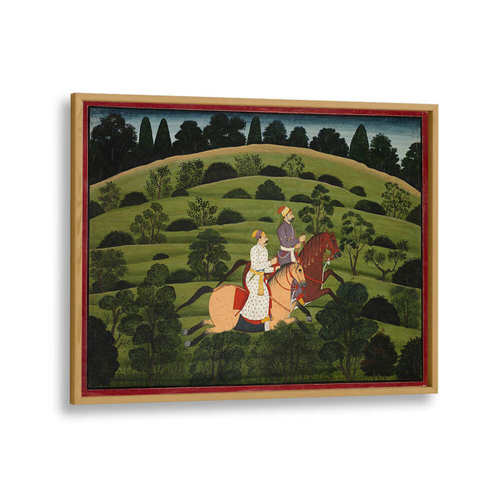 RIDERS THROUGH THE VERDANT HILLS , INDIAN ART PAINTINGS