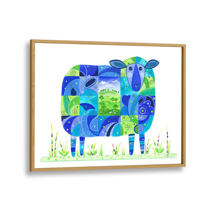 BLUE SHEEP ABSTRACT , KIDS ROOM PAINTINGS