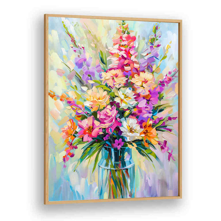 EVERGREEN GREEN PAINTERLY FLORALS I ,FLORAL FLOWER PAINTINGS