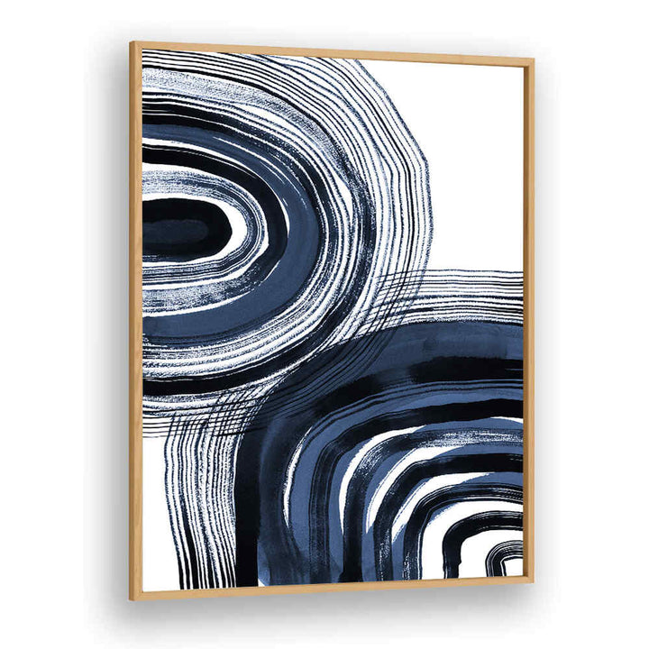 Elevate your decor with CONCENTRIC BLUE AND BLACK BRUSHSTROKES, ABSTRACT PAINTINGS featuring bold, elegant design.