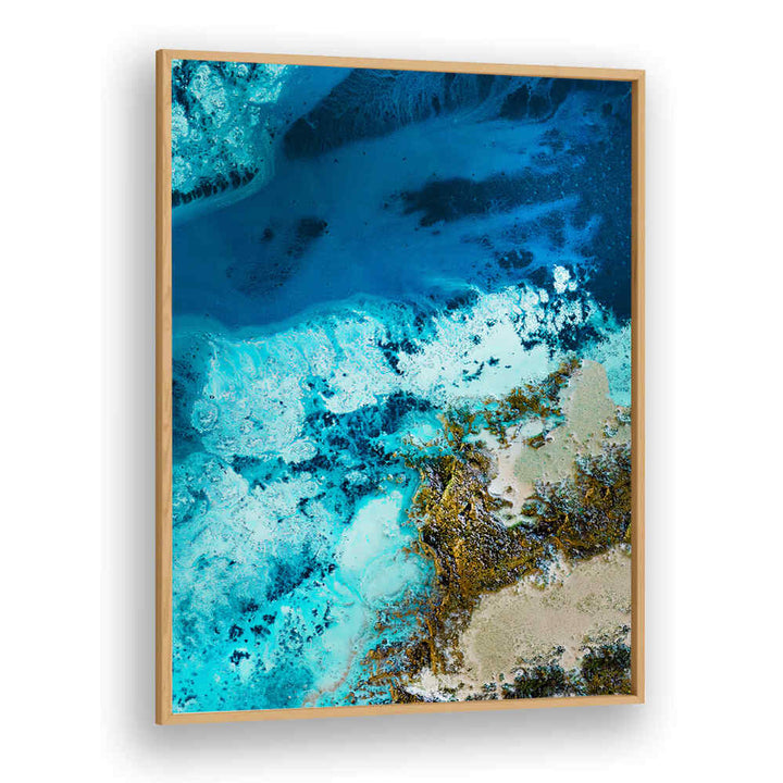 SALT WATER PASSAGE, ABSTRACT PAINTINGS features vibrant blues and intricate textures, enhancing any space beautifully.