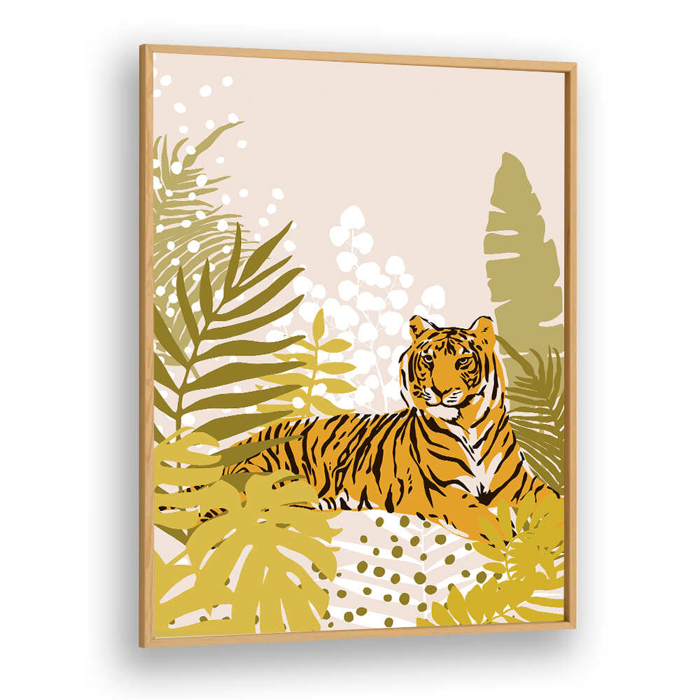 TIGER LAYING DOWN , ANIMAL PAINTINGS