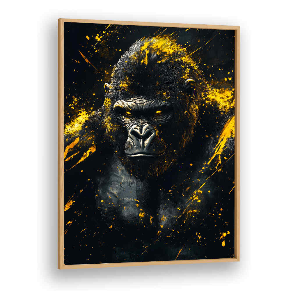 GOLD AND BLACK GORILLA , WILD LIFE & ANIMAL PAINTINGS