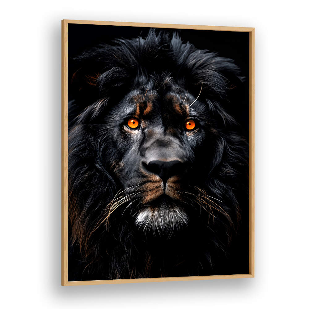 LION BLACK WATERCOLOR ANIMAL ART , WILD LIFE & ANIMAL PAINTINGS