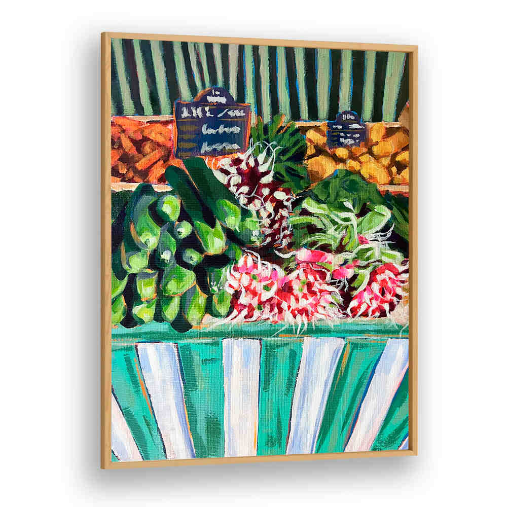 RAVISHING RADISHES , KITCHEN POSTERS Oakwood — illustrated market radishes and greens for farmhouse kitchen decor