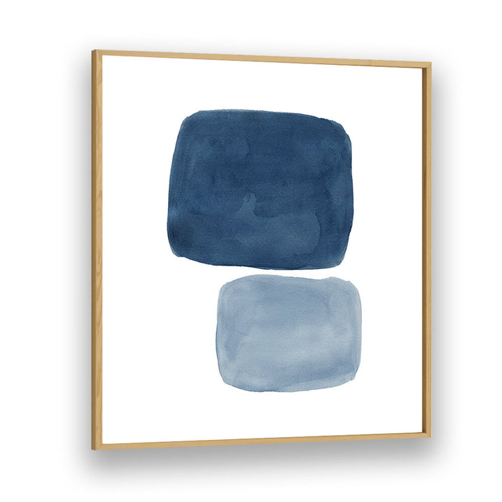 Elegant blue shapes in a frame highlight the AFFINITY, GEOMETRIC ART PRINTS collection, perfect for modern decor.