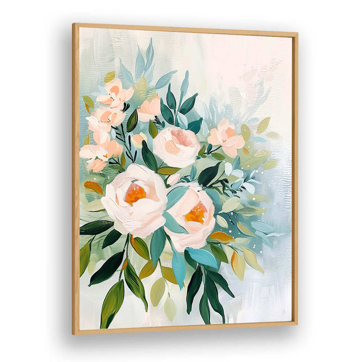 EVERGREEN GREEN PAINTERLY FLORALS III ,FLORAL FLOWER PAINTINGS