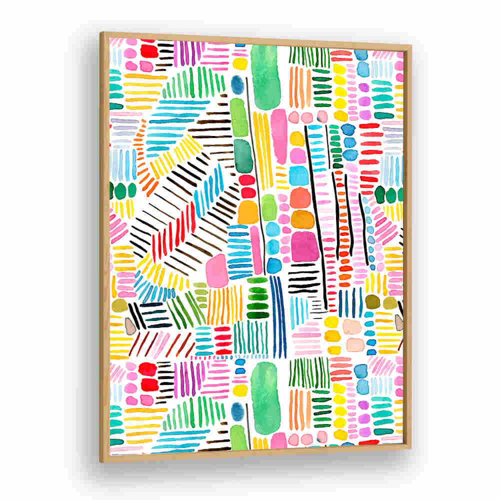 RAINBOW STITCHES WHITE BG , PATTERN ART PRINTS