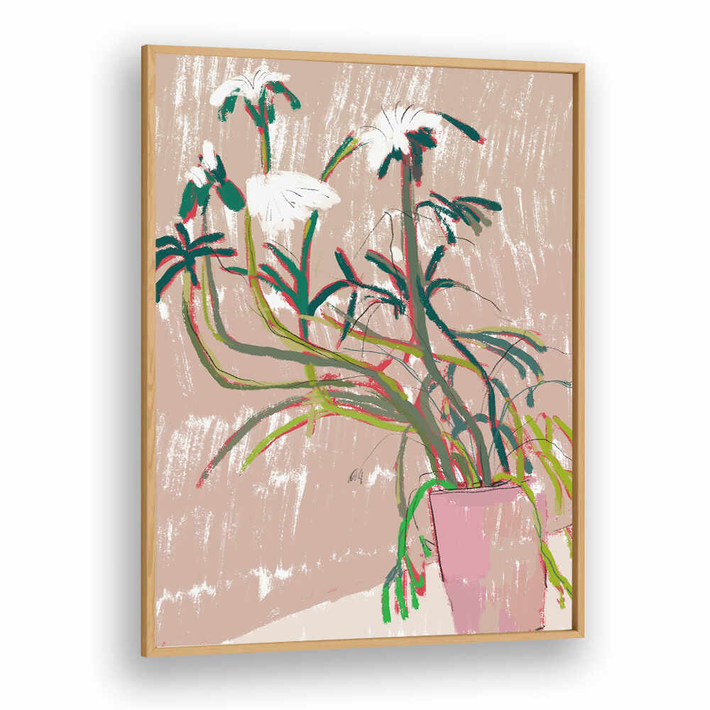 FLORAL  IN A PINK VASE , FLORAL FLOWER PAINTINGS
