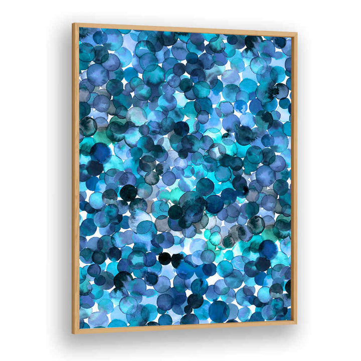 OVERLAPPED WATERCOLOR DOTS BLUE , ABSTRACT PAINTINGS
