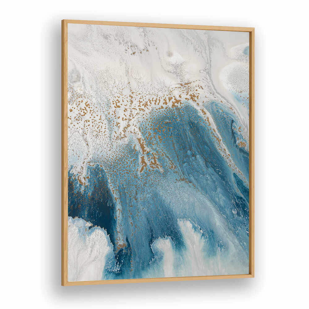 Stunning TIDAL SHORES II, ABSTRACT PAINTINGS featuring vibrant blues and golds, perfect for modern home decor.
