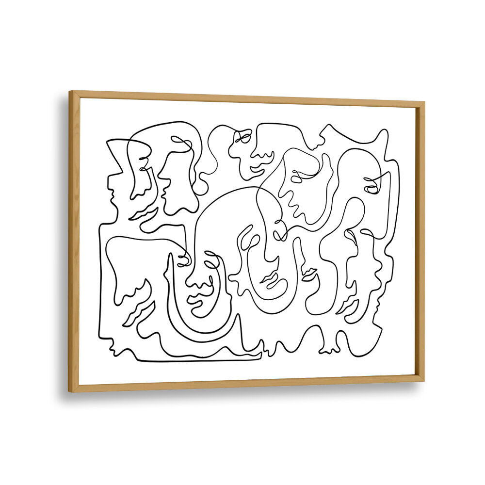 FACES IN FLOW , LINE ART PAINTINGS