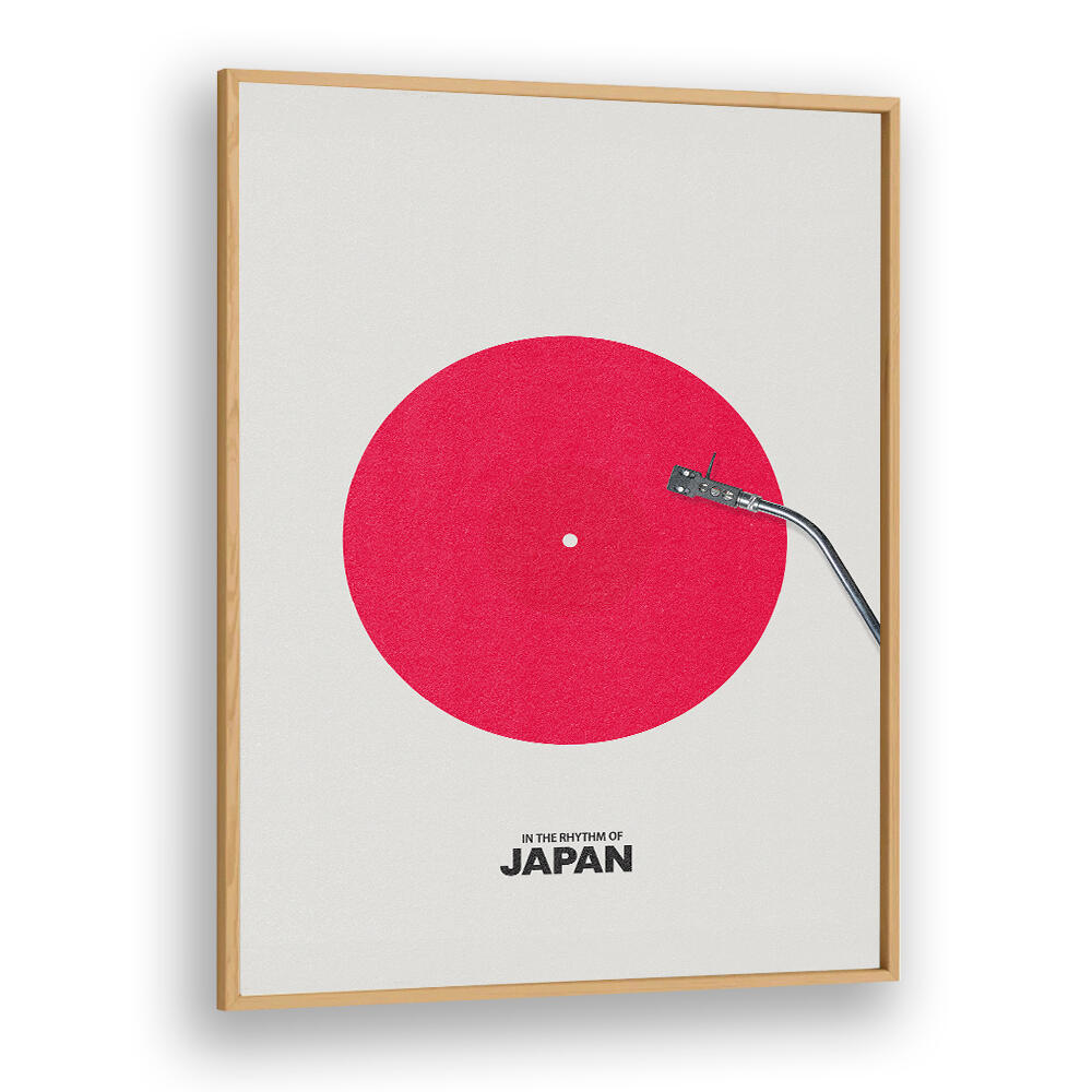 Creative JAPAN RHYTHM, JAPANESE PAINTINGS artwork featuring a stylized vinyl record design in vibrant red.