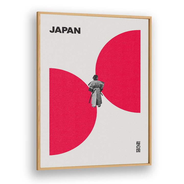 Stunning JAPAN WAY, JAPANESE PAINTINGS artwork featuring a traditional figure against bold circles, perfect for decor.