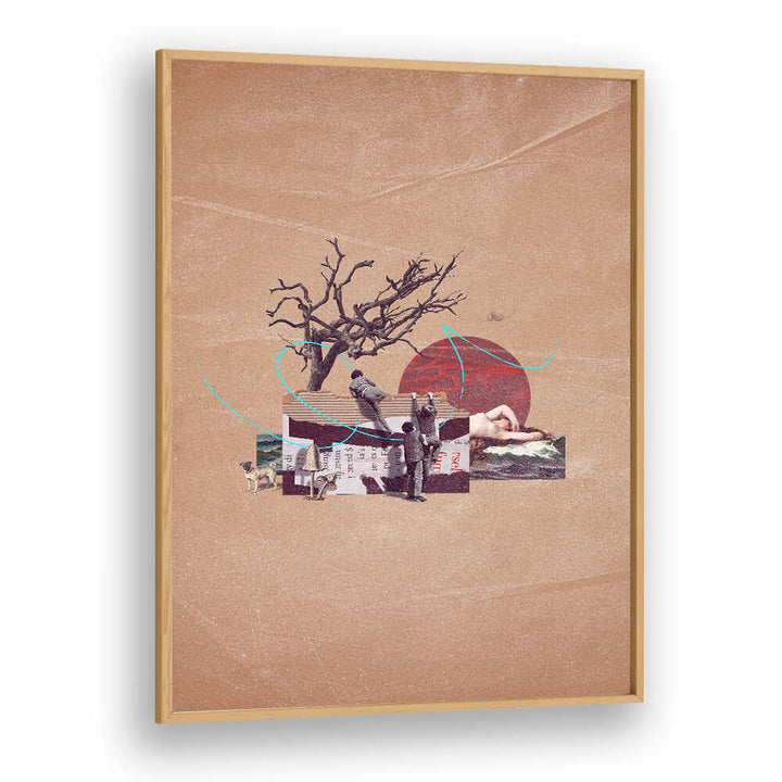 Unique SECRET, SURREAL ART PRINTS featuring a dreamlike collage of nature and figures, perfect for modern decor.