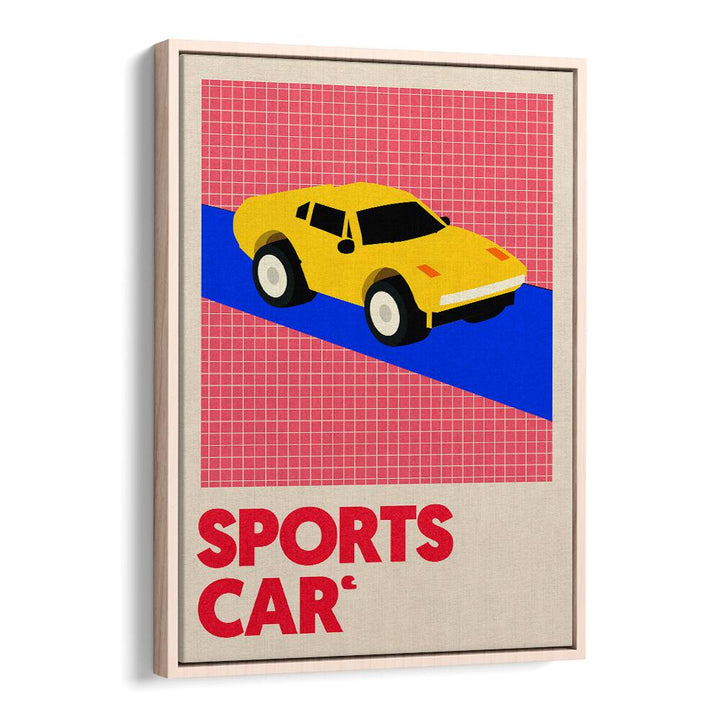 Stylish SPORTS CAR, CAR POSTERS showcasing a vibrant yellow sports car with bold graphics for enthusiasts.