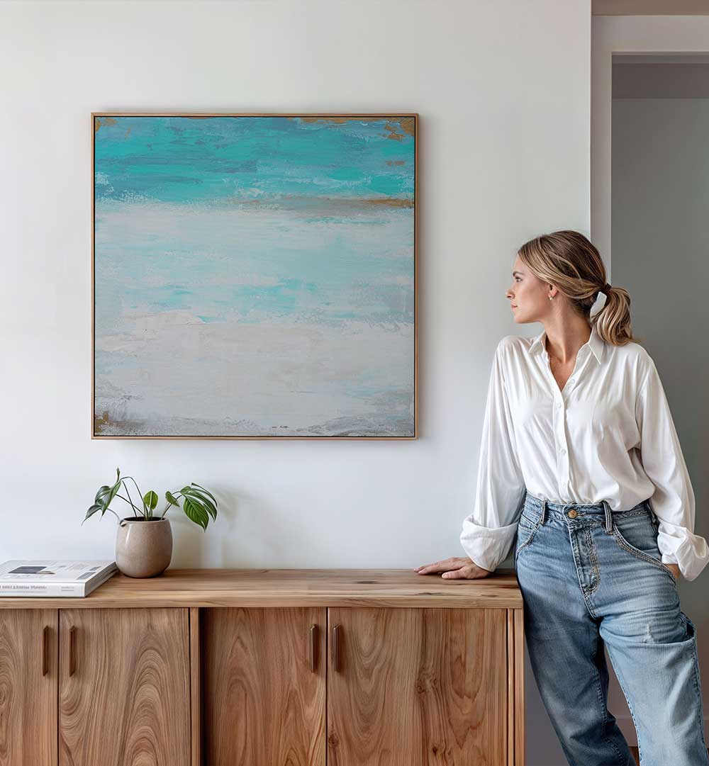 OCEAN INSPIRED TONES , ABSTRACT PAINTINGS