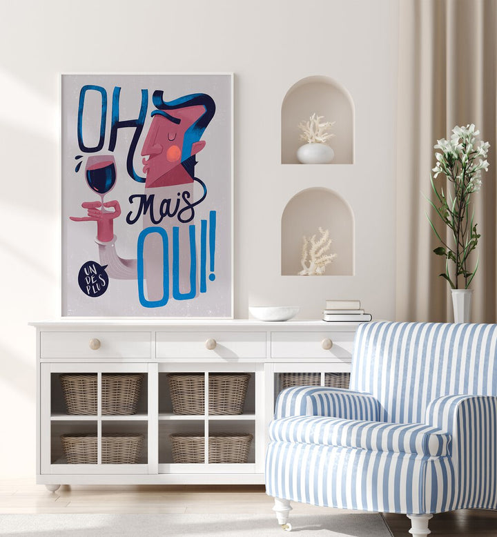 Colorful OH MAUS OUI, BAR art print adds playful elegance to any cafe or home decor, enhancing your lifestyle.