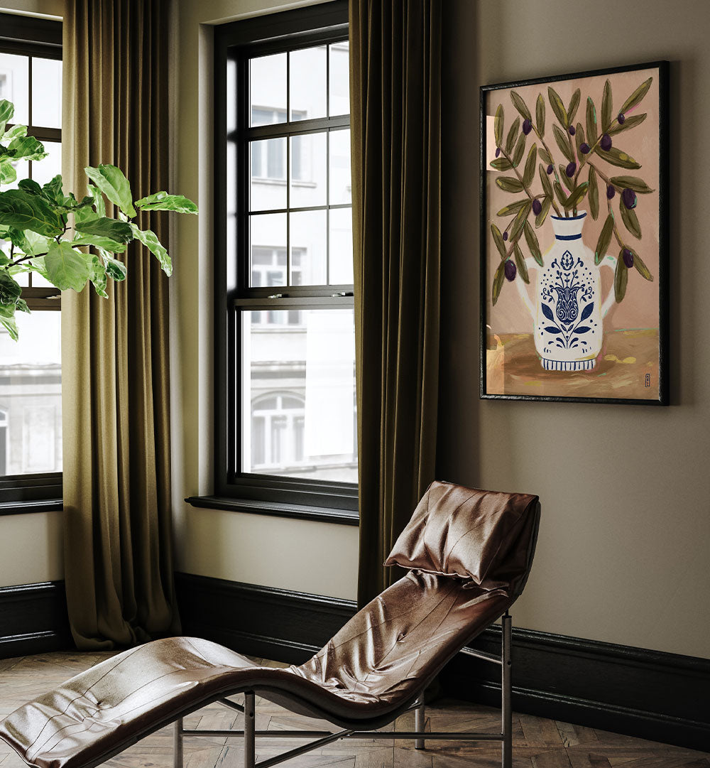 OLIVE BRANCHES IN A POT PAINTING