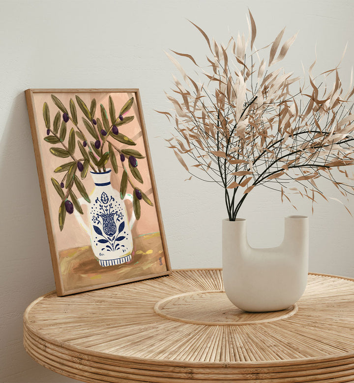 OLIVE BRANCHES IN A POT PAINTING