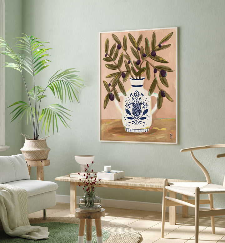 OLIVE BRANCHES IN A POT PAINTING