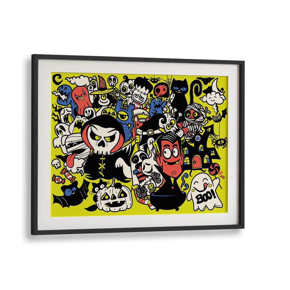 Colorful "Once Upon a Halloween" comic posters by Asianmonk, perfect for transforming your living space with charm.