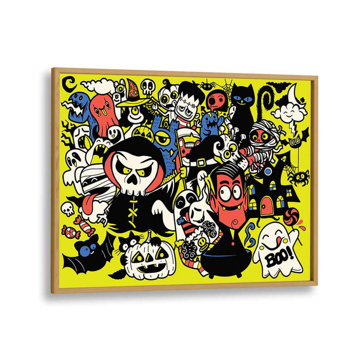 Colorful "Once Upon a Halloween" comic posters by Asianmonk, perfect for festive wall decor and storytelling magic.