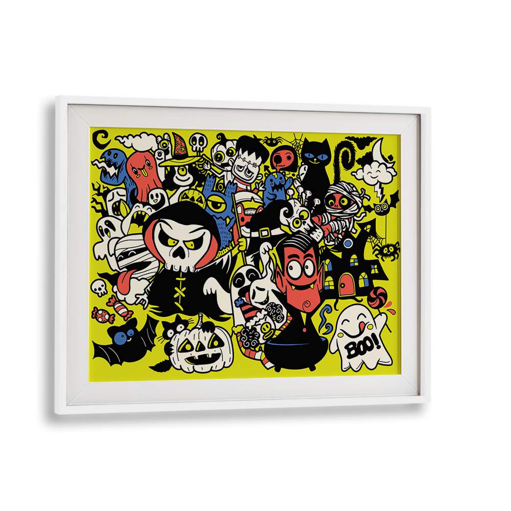 Vibrant "Once Upon a Halloween" comic posters by Asianmonk, perfect for adding spooky charm to your space.