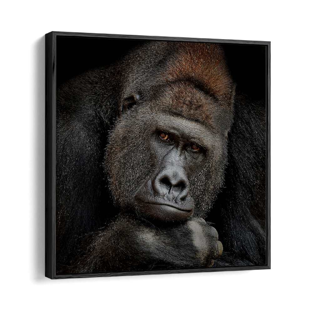 ONE MOMENT IN CONTACT WILDLIFE-PHOTOGRAPHY in Black Floater Frame