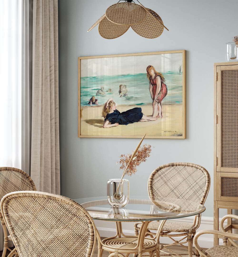 ON THE BEACH  , VINTAGE PAINTINGS