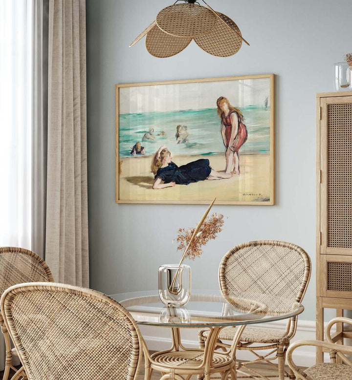 ON THE BEACH  , VINTAGE PAINTINGS