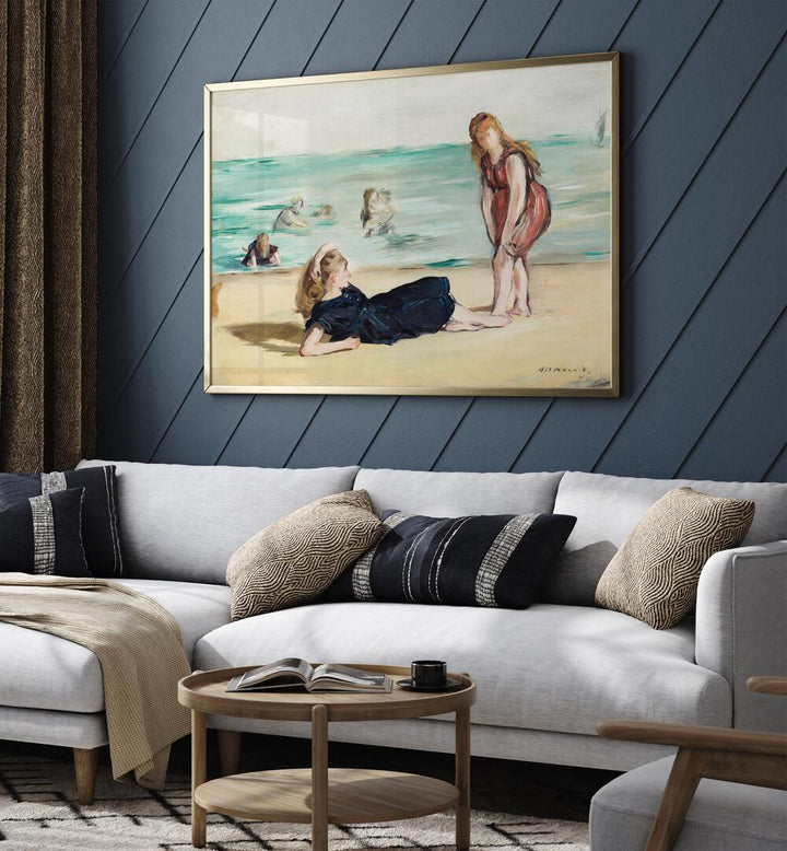 ON THE BEACH  , VINTAGE PAINTINGS