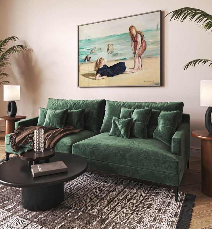 ON THE BEACH  , VINTAGE PAINTINGS