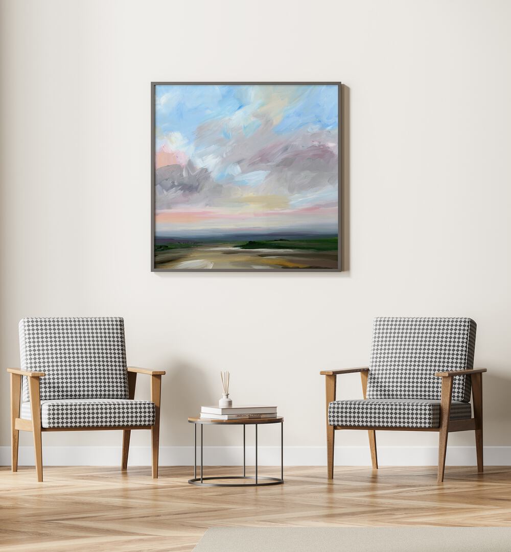 Vibrant OPEN ROAD, ABSTRACT PAINTINGS capturing adventure and freedom, perfect for modern nomads. Elevate your space!
