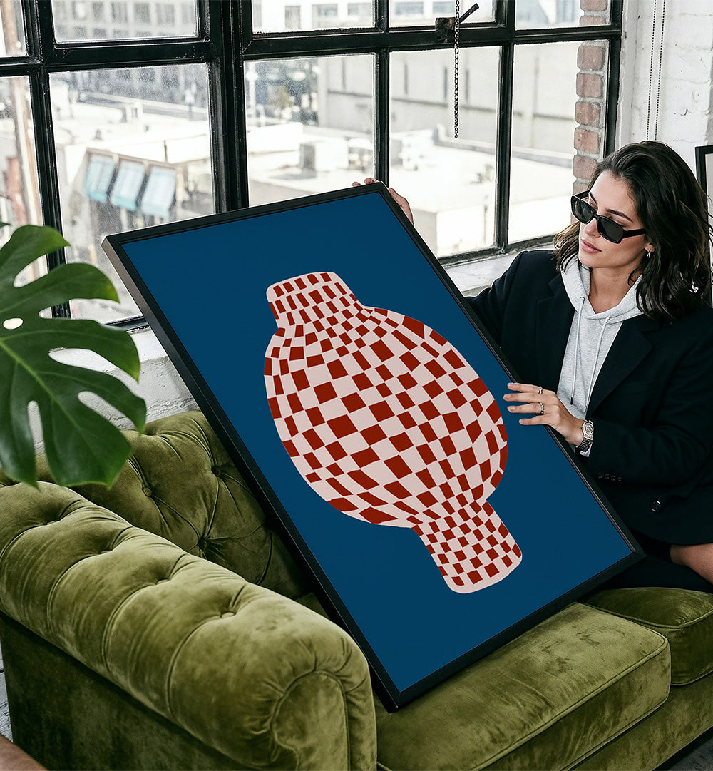 OPTICAL CHECKERED VASE