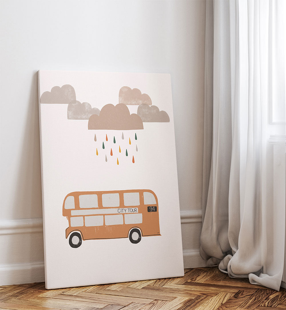 ORANGE BUS , KIDS ROOM PAINTINGS