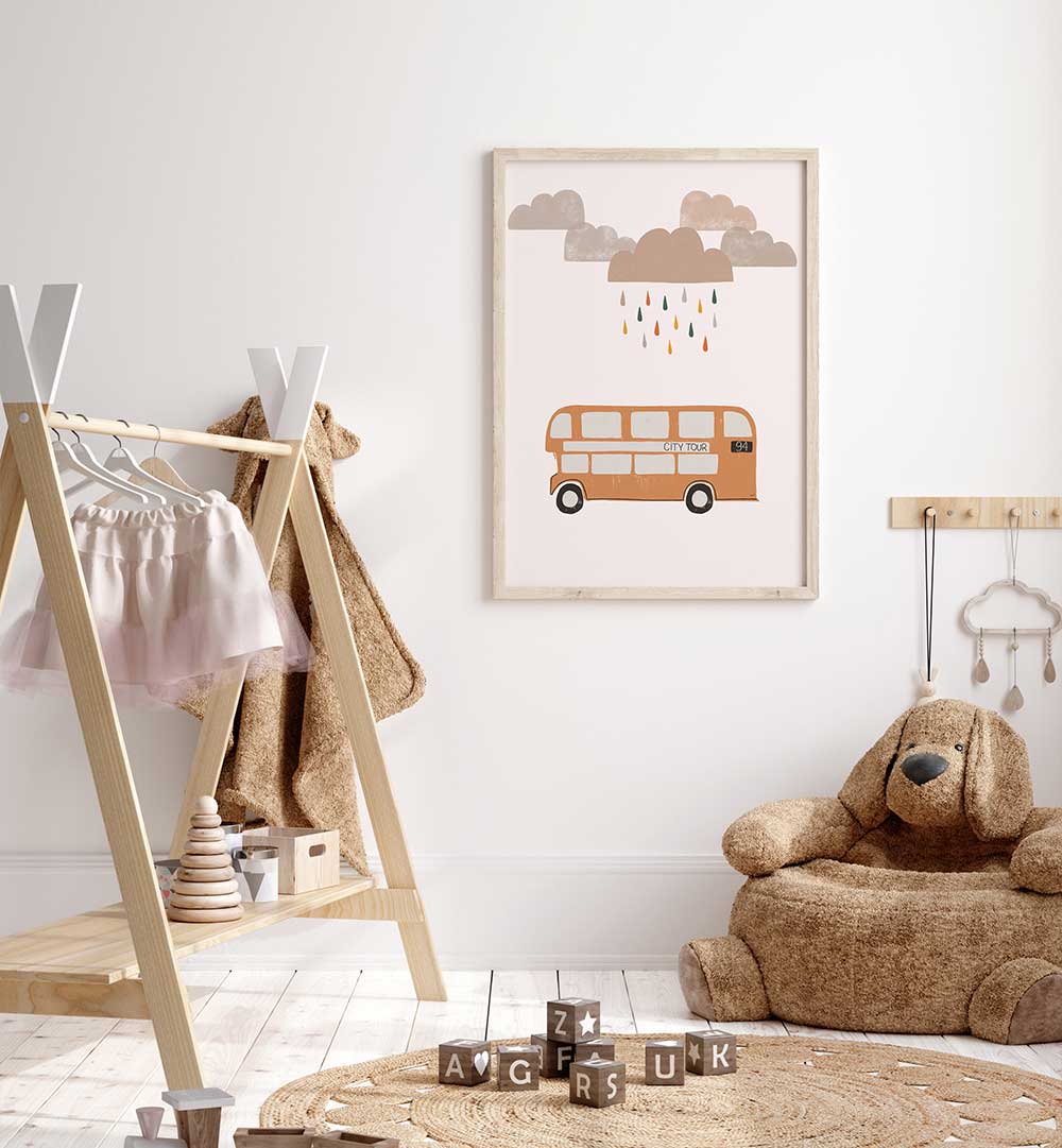 ORANGE BUS , KIDS ROOM PAINTINGS