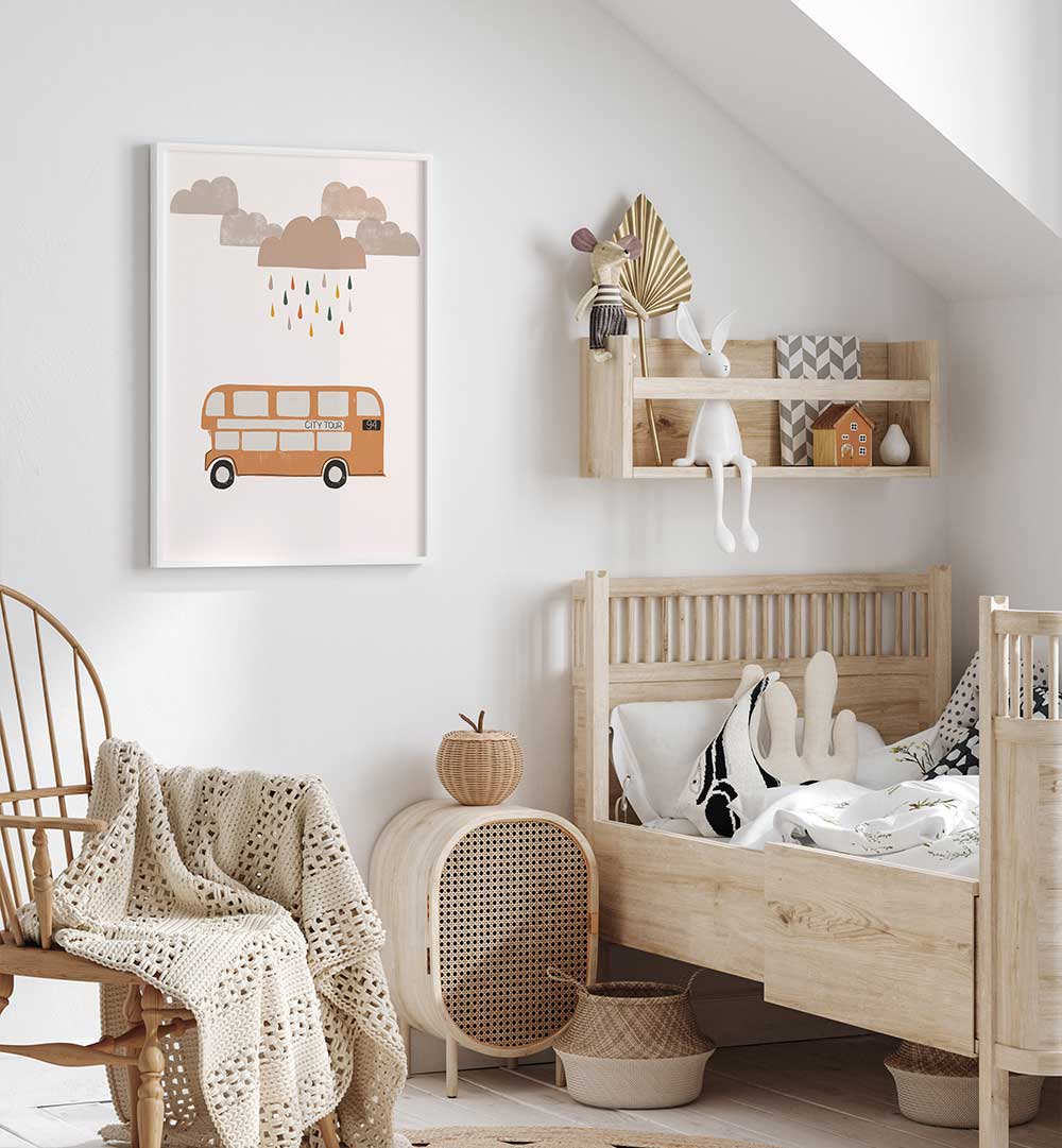 ORANGE BUS , KIDS ROOM PAINTINGS