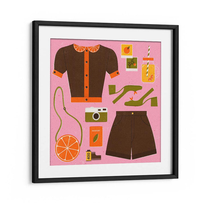 Orange By Julia Leister Fashion Art Artwork in Black Frame With Mount
