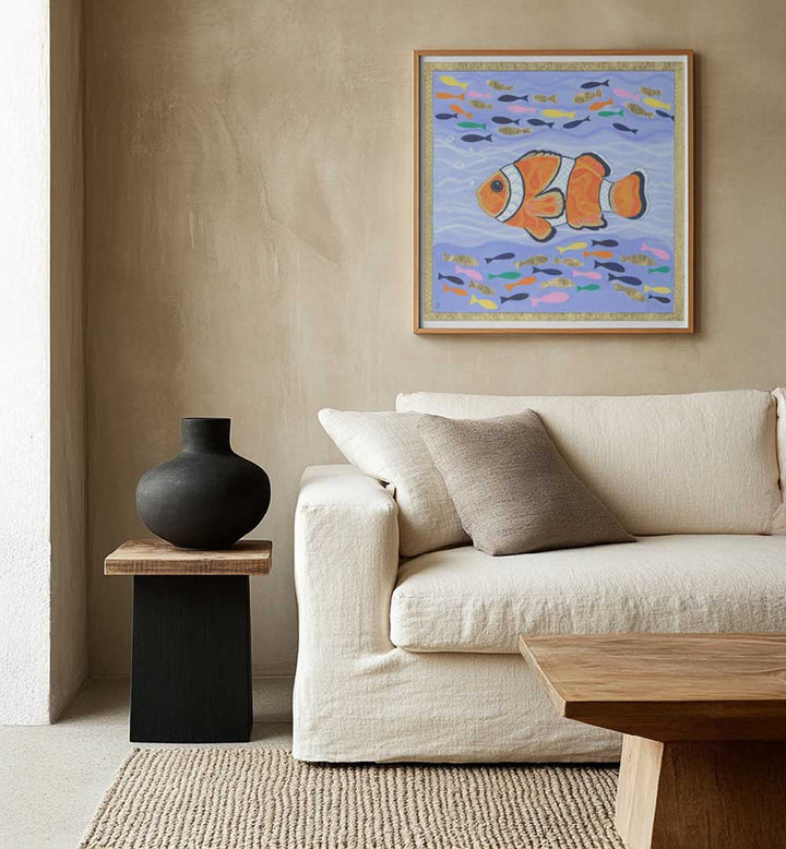 ORANGE CLOWN FISH , BEACH PAINTINGS