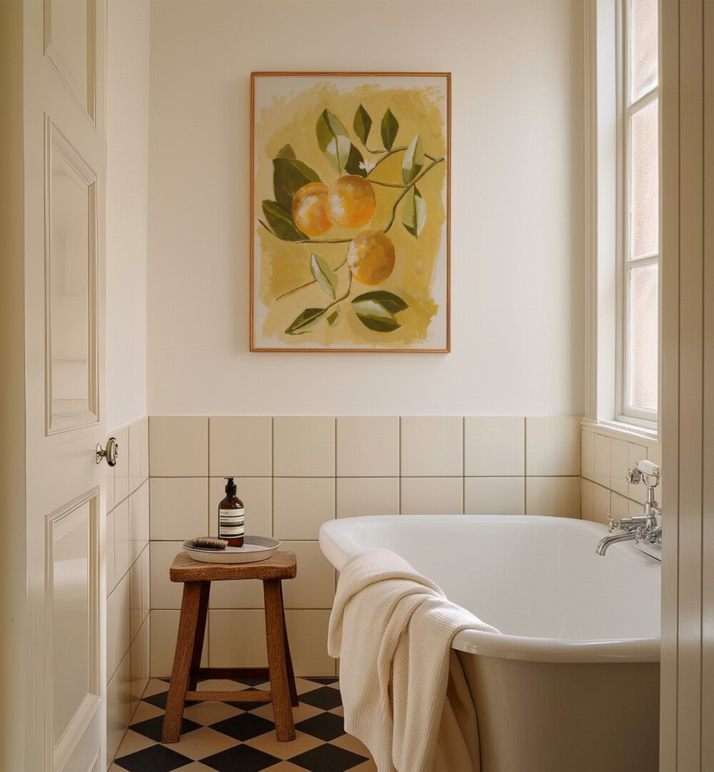 Bright and inviting ORANGE TREE artwork enhances your space, capturing the essence of sunny orchards perfectly.