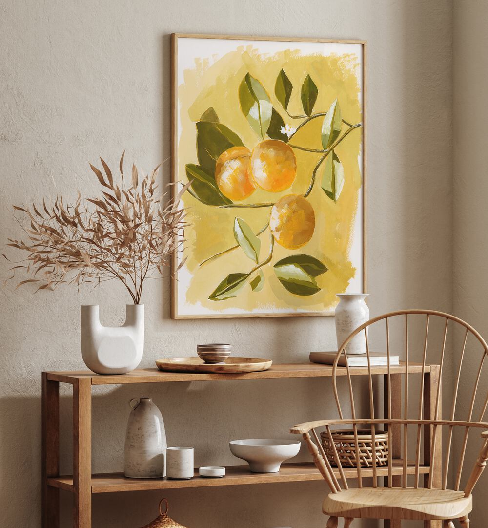 Vibrant ORANGE TREE artwork adds warmth to any home decor, enhancing your living space beautifully.