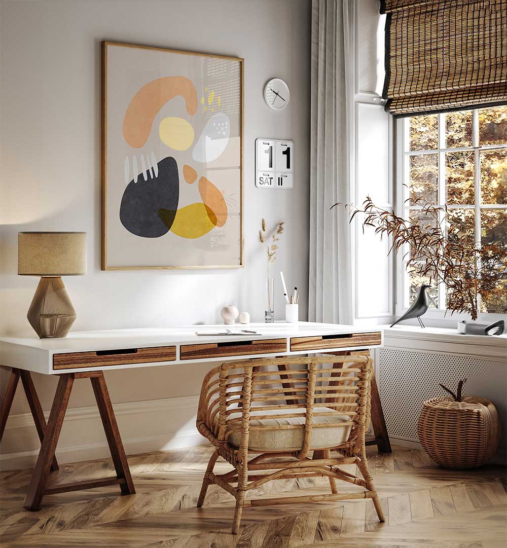 ORGANIC BOLD SHAPES BROWN ORANGE , ORGANIC FORMS