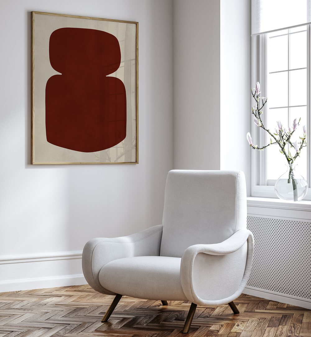 Modern living space featuring ORGANIC ART IX, GEOMETRIC ART PRINTS, enhancing the room's contemporary aesthetic.
