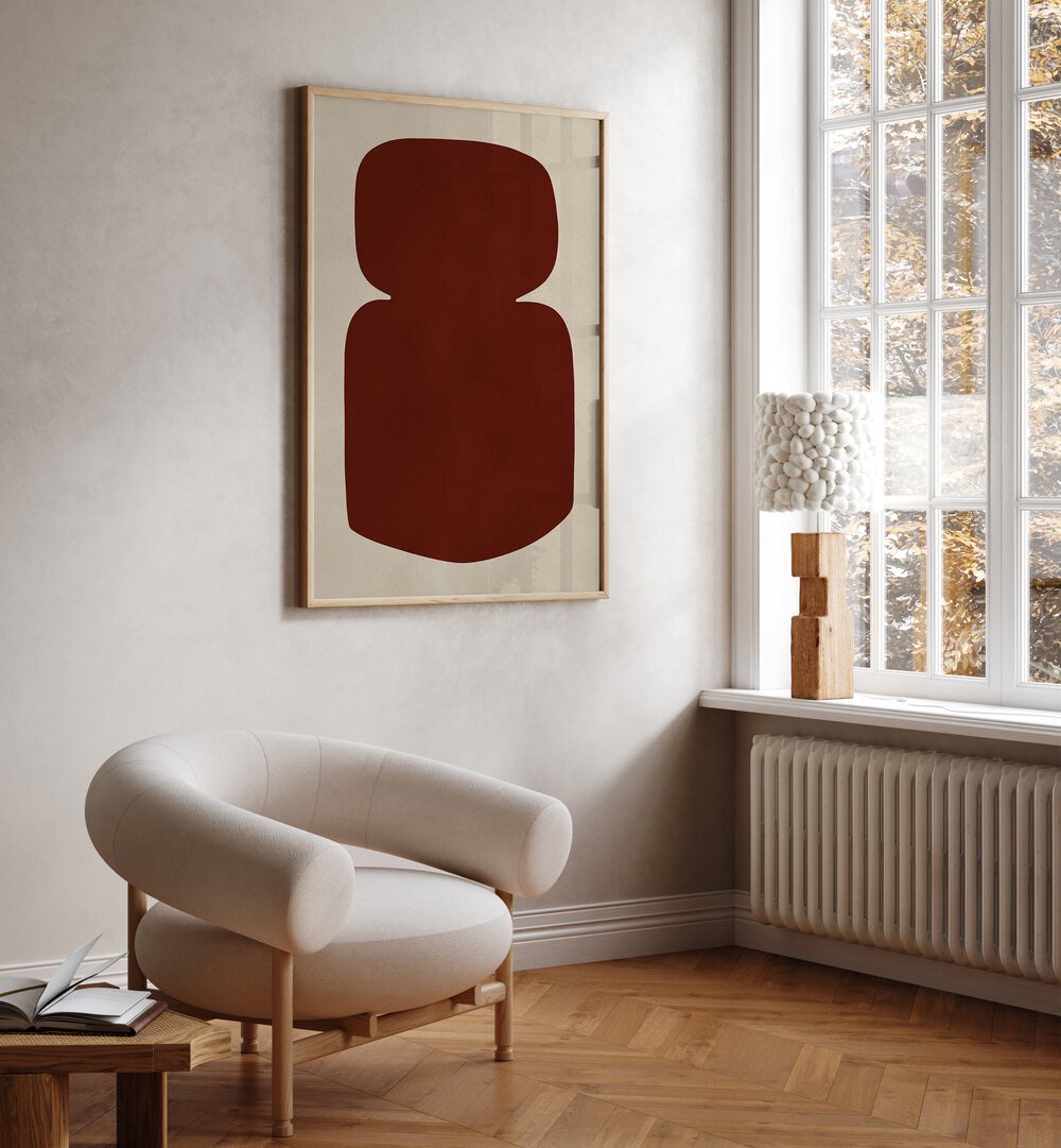 Stylish ORGANIC ART IX, GEOMETRIC ART PRINTS showcased in a modern living space, enhancing contemporary aesthetics.